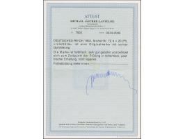 1902, 20 Pfg. violettblau, postfrisch, in einwandfreier Erhaltung. Ein schönes Exemplar mit dieser seltenen Farbe, unsigniert