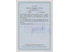 gezähnt 26:17: 1 M. dunkelkarminrot (leuchtend gelblichrot quarzend), postfrisch, in tadelloser Erhaltung. Ein sehr schönes E