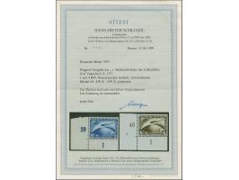 1930, Südamerikafahrt 2 und 4 M. mit stehendem Wasserzeichen, jeweils aus der linken unteren Bogenecke, postfrisch, in tadell