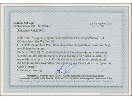 1943, Tag der Wehrmacht 3 Pfg. links ungezähnt, Randstück, ungebraucht mit kleinem Gelbfleck, ansonsten in einwandfreier Erha