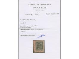 2½ a. + 25 c. on 1a. black on lilac, Type IV Setting B-F-H, fresh colours, tied by cds. “ZANZIBAR 29 JUIL. 97” to small piece