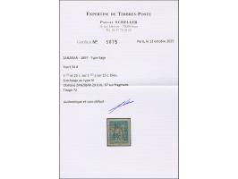 2½ a. + 25 c. on 1½ a. blue, Type IV Setting B-F-H, fresh colours, tied by cds. “ZANZIBAR 29 JUIL. 97” to small piece, very f