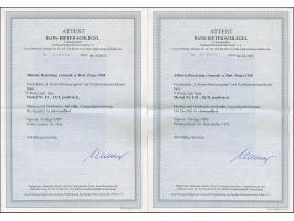 Unverausgabte Werte mit Band- und Netzaufdruck, 1-80 Pfg., postfrisch, tadellos. Signiert Schlegel BPP und Dr. Dub, 2 Fotoatt
