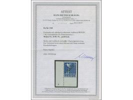 1948, Schwarzaufdruck 5 M. , linke untere Bogenecke mit Plattennummer "1" (spiegelverkehrt), postfrisch, kleine Falzspur im U