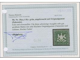 6 Kr. grün, farbfrisch und sehr gut gezähnt, schöne Wappenprägung, ungebraucht mit frischem Originalgummi. Ein sehr schönes u