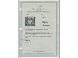 18 Kr. blau, schöne tiefe Farbe und sehr gut gezähnt, schöne Wappenprägung und gut zentriert, ungebraucht mit frischem Origin