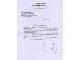 FRANCO-PRUSSIAN WAR: “COMITÉ AUXILIAIRE DE STRASBOURG” Private formula card addressed to Mundolsheim with large red ornamente