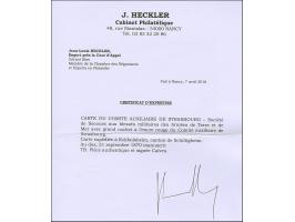 FRANCO-PRUSSIAN WAR: “COMITÉ AUXILIAIRE DE STRASBOURG” Private formula card addressed to Eckbolsheim with large red ornamente