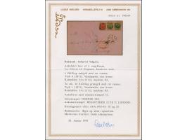 1870/74, 16 sk. green/grey, two copies, with 4 sk. red/grey, tied by no. "51" with adjacent c.d.s. "ODENSE 18 2" (1872) to 2n