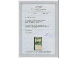 1935, Eisenbahn 6 Pfg. unten ungezähnt, Unterrandstück mit verkürzten Zähnen rechts, ansonsten in einwandfreier postfrischer 