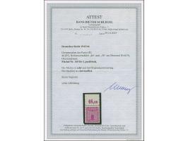 1942/44, Partei-Dienstmarke 40 Pfg. mit Plattendruck-Oberrand mit Reihenwertzahl-Abart “46” statt “36”. Die postfrische Marke