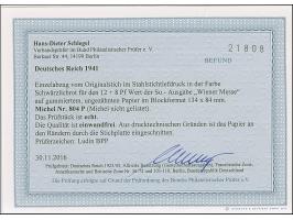 1941, Wiener Messe 12 Pfg. als ungezähnter Probedruck in Schwärzlichrot als Einzelabzug im Blockformat (134 x 84 mm) mit Blei