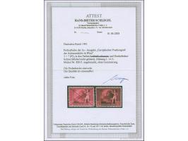 1942, Europäischer Postkongress 3 Pfg. &nbsp;als gezähnter Probedruck in Dunkelbräunlichrot mit Linienzähnung 14½, ungebrauch