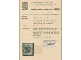 1846, Großer Adler 5 C. auf lebhaftgelboliv, farbfrisch, links teils mit der Randlinie geschnitten, sonst breitrandig, sauber