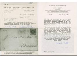 1863, 2 Grote gelborange, farbfrisch und ausgabetypisch durchstochen, mit sauber auf- und nebengesetztem blauem Ra3 "VEGESACK