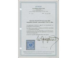 20 Pfg. dunkelblau, farbfrisch und gut gezähnt, postfrisch und in tadelloser Erhaltung. Bisher sind nur wenige ungebrauchte E