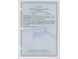 50 Pfg. bräunlichkarmin (braunkarmin quarzend), farbfrisch und sehr gut gezähnt, ungebraucht mit voller Gummierung und in tad