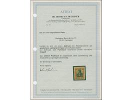 1902, Andruckprobe 25 Pfg. ungezähnt mit Doppeldruck auf grünlichem, satiniertem Papier ohne Gummierung, in einwandfreier Erh