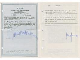 3 M. violettschwarz, Zähnungslöcher 25 : 17, aus der rechten oberen Bogenecke (Ränder gekürzt), ungebraucht &nbsp;und in tade