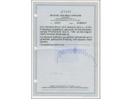 Germania Kriegsdruck 10 Pfg. dunkellilarot, farbfrisch und gut gezähnt mit Stempel “PFORZHEIM 30.6.16”, in tadelloser Erhaltu