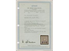 1884, 1 Pia. auf 20 Pfg. lebhaftviolettultramarin mit schwarzem Aufdruck, ungebraucht mit Originalgummierung, violette Signat