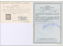 25 Pfge (dunkel)siena, ist farbfrisch und teils etwas unregelmäßig gezähnt. Die ungebrauchte Marke hat einen minimalen Stockp