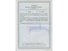 1884, 2 M. mittelrosalila, ist farbfrisch und gut gezähnt. Die ungebrauchte Marke ist in tadelloser Erhaltung, signiert Calve