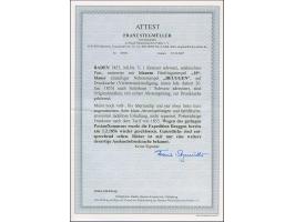 "10" in blau, zweimal klar abgeschlagen auf 1853, 1Kr. schwarz im senkrechten Paar, mit nebengesetztem blauem L1 "BEUGGEN" au