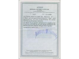 1901, Reichspost 5 M. in Type ohne Nachmalung, gut gezähnt, ungebraucht und bis auf eine leichte Verfärbung des Mittelstücks 