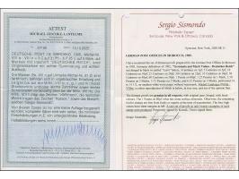 Amtlich nicht verausgabt: 3 C. auf 3 Pfg. bis 6 Pes. 25 cts. auf 5 M. “Deutsches Reich” ohne Wasserzeichen mit Aufdruck der A