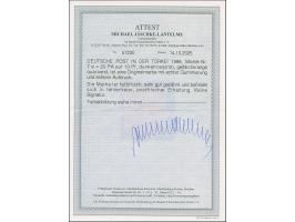 1889, 20 PARA auf 10 Pfg. dunkelrosa(rot) (gelblichorange quarzend), farbfrisch und sehr gut gezähnt, postfrisch und in tadel