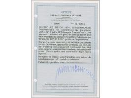 1874, Eisenbahn-Gebührenzettel der OPD Breslau “Frei laut Entschädigungs-Conto” schwarz auf gelb, oben lupenrandig, ansonsten