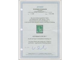 10 Pfg. dunkelgelblichgrün, Type I, gezähnt L 11 und mit Wasserzeichen 1X, postfrisch und in tadelloser Erhaltung. Bisher sin