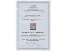 40 Pfg. hellviolettpurpur, Type Ib, gezähnt L 11½ : 11 mit Wasserzeichen 1W, postfrisch mit kleiner gummifreier Stelle, anson