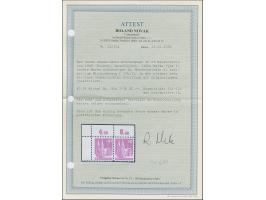 40 Pfg. grauviolett, Type I und Type Ib, gezähnt L 11½ : 11 und mit Wasserzeichen 1X im waagerechten Paar aus der linken ober