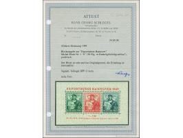 1949, Exportmesse Hannover-Block mit 30 Pfg. dunkelgrünlichgraublau, postfrisch und in einwandfreier Erhaltung, dreifach sign