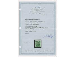 1954, Heuss 10 Pfg. mit Wasserzeichen 4 Z, sauber gestempelt und normal gezähnt, in einwandfreier Erhaltung. Ein sehr schönes