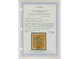 1969, unverausgabte Weihnachten 10 Pfg. ,sogenannte Pausbäckchen-Marke, mit Handstempel “Muster”, postfrisch und in einwandfr