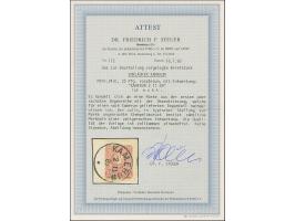 1888, 25 Pfg. orangebraun, etwas dezentriert mit Teil des Oberrandes mit klarem Stempel “KAMERUN 2.11.89” auf Briefstück. Die