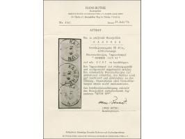 1890, Krone/Adler 25 Pfg. gelborange im senkrechten Dreierstreifen, jeweils einzeln mit Stempel “KAMERUN 14.9.94” entwertet a