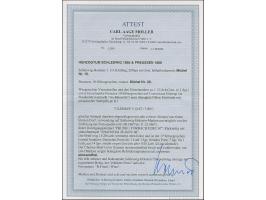 1865/67, 1⅓  Sch. lebhaftrotkarmin, waagerechter Vierer-Streifen und 3 Einzelmarken in Mischfrankatur mit Preußen 10 Silbergr