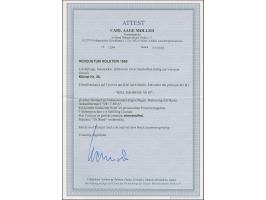 1865, HERZOGTHUM HOLSTEIN 4 Sch. braunocker, farbfrisch und gut durchstochen, mit klar auf- und nebengesetztem preußischen EK