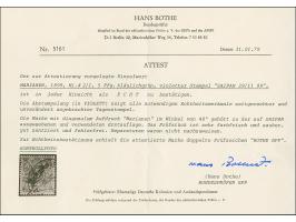 1899/1900, Steilaufdruck 5 Pfg. mit violettem Stempel “SAIPAN MARIANEN 29.11.99", in tadelloser Erhaltung, doppelt signiert B