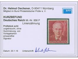 1943 100. Geburtstag von Peter Rosegger 12 Pfg. &nbsp;als gezähnter Probedruck in Dunkelbräunlichrot mit Linienzähnung L 14½,
