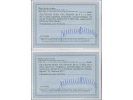 1915/19, Kriegsdruck mit Zähnungslöcher 26:17 1 und 2 M. jeweils mit rechtem Rand, postfrisch, in tadelloser Erhaltung, 1 M. 