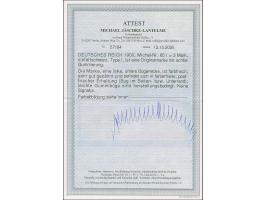 1900, Reichspost 3 M., Type I, aus der linken unteren Bogenecke, postfrisch und in tadelloser Erhaltung. im Bogenrand mit Büg