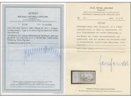 1900, Reichspost 3 M., Type II, mit linkem Seitenrand mit Passerkreuz, postfrisch und in tadelloser Erhaltung. Ein sehr schön