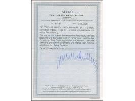 1900, Reichspost 2 M., Type II. mit linkem Seitenrand (oben minimal angetrennt), postfrisch und in tadelloser Erhaltung, unsi