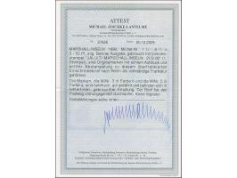 1899, Berliner Ausgabe 3-50 Pfg. komplett, dabei 10 Pfg. lilarot und 25 Pfg. gelblichorange, je mit klarem Stempel “MARSCHALL