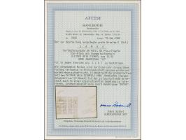 1887, 50 Pfg. (dunkel)oliv im 12er-Block und eine halbierte Marke je mit Stempel “APIA 12.12.” (ohne Jahreszahl vom Ersttag) 